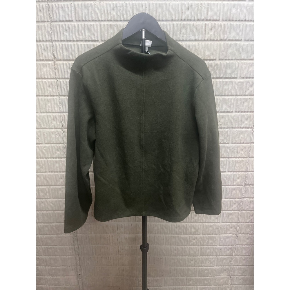 Target Womens Long Sleeve Mock Neck Pullover Top Olive Green Medium NEW